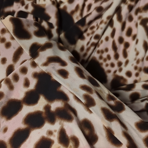 J. Lo Animal Print Ruched Sides 3/4 Sleeve Dress - Picture 15 of 17